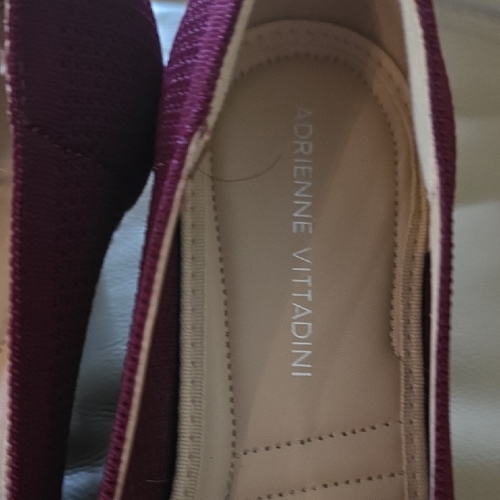 Adrienne Vittadini Burgundy Knit Slip Ons - Picture 4 of 8